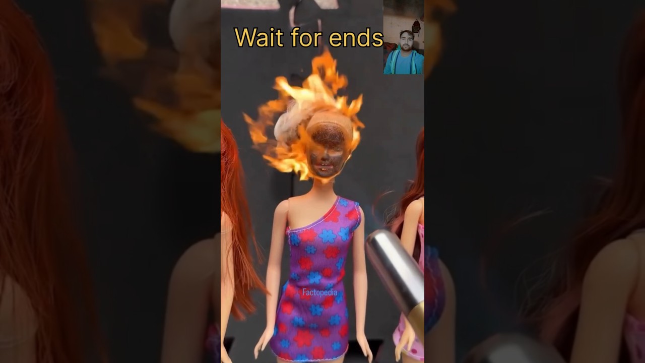 Barbie Doll Melting Experiment with Fire Satisfying Slow Burn#ytshorts#viralvideo #youtubeshorts
