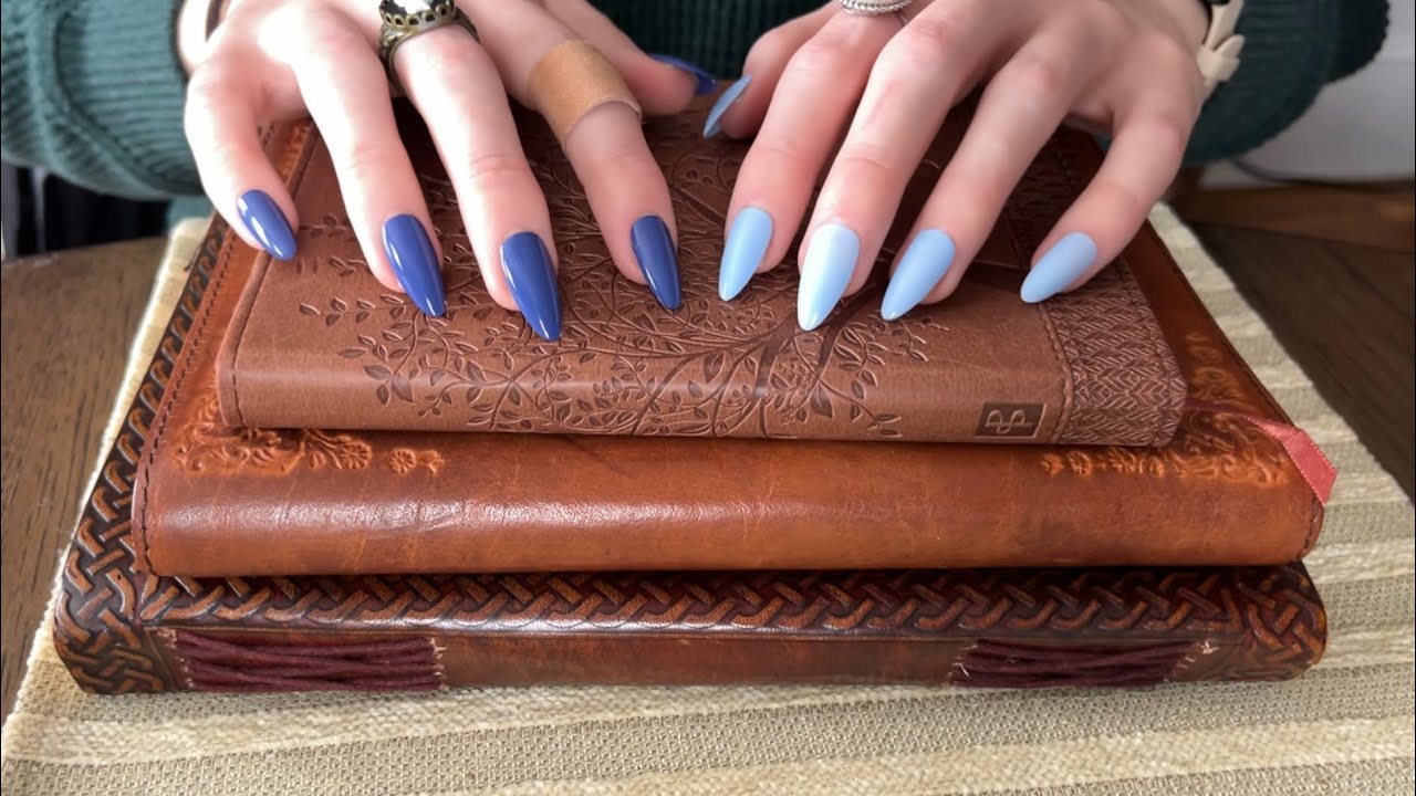 Leather Journal ASMR. Tapping & Scratching, No Talking 