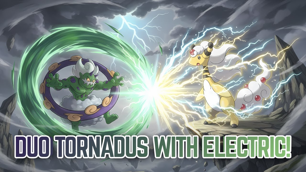 DUO! Tornadus SHOCKED by Mega Ampharos Electric power!
