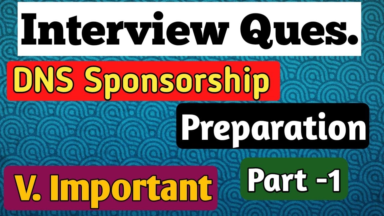 Most Asked Interview Question | DNS Sponsorship | Merchant Navy | Part 1