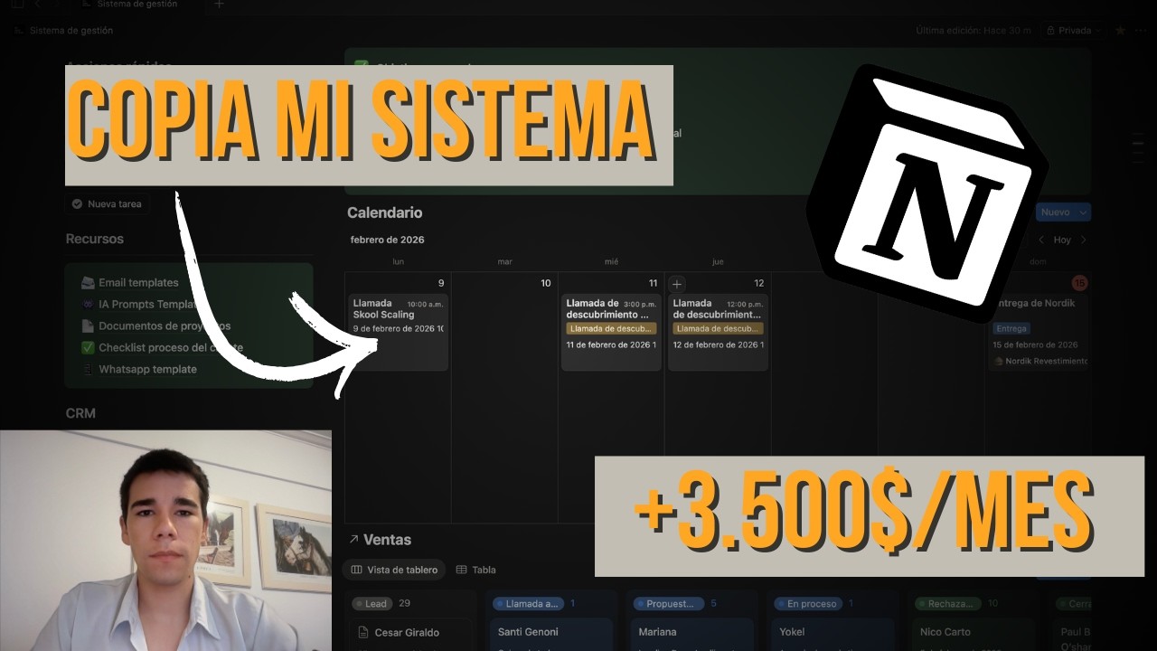 Como gestiono mi agencia de diseño web | Notion template