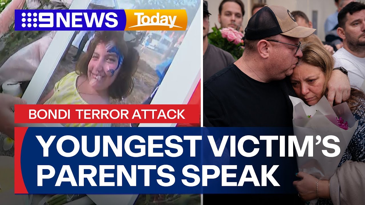 Parents of youngest victim in Bondi Beach attack speak for the first time | 9 News Australia