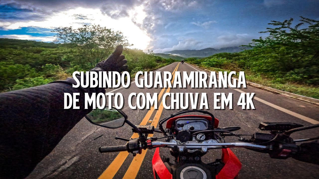SUBINDO A SERRA DE GUARAMIRANGA DE MOTO COM CHUVA PARTE 01