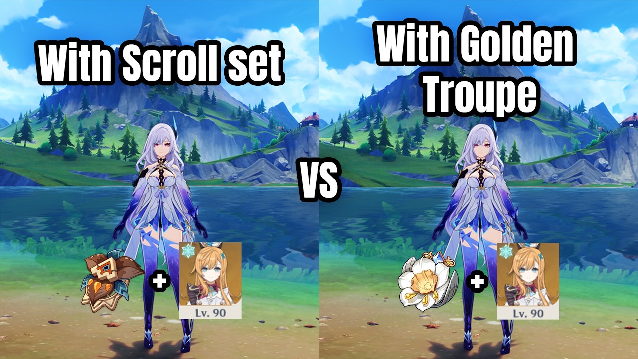 Skirk With Scroll Escoffier vs Golden Troupe Escoffier🔥#genshinimpact #genshin #skirk #escoffier