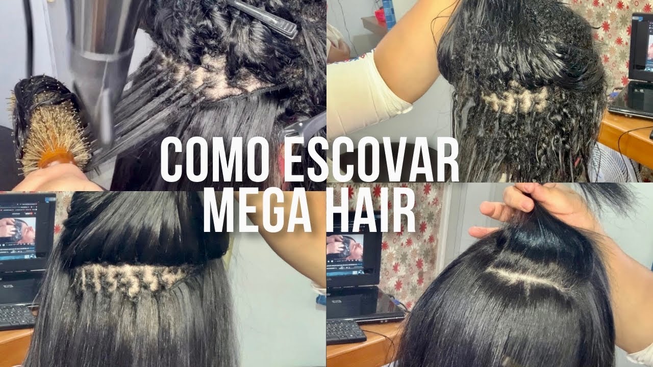 #como escovar cabelo com #mega hair #escovaemcabeloscommegahair