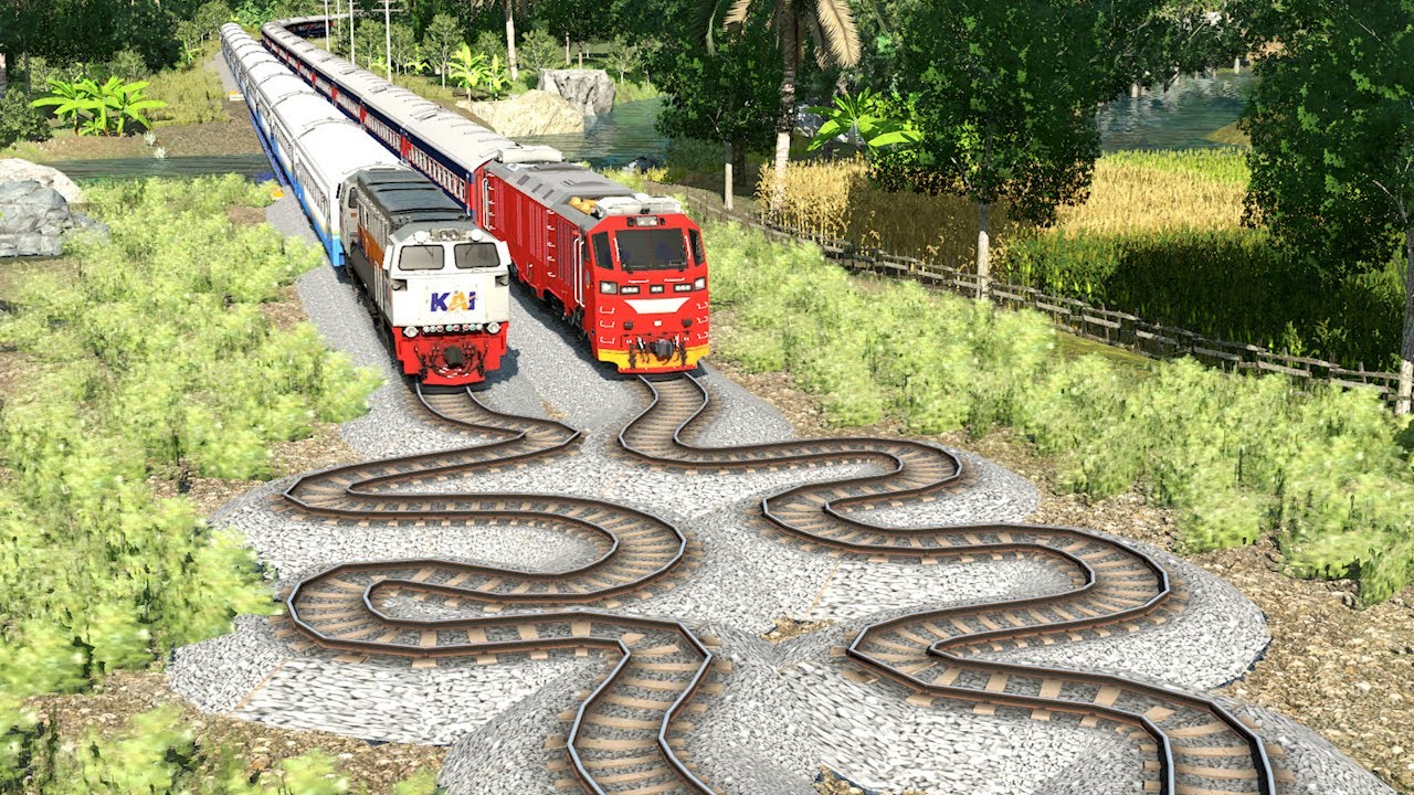 Kereta api lewat Rel Oleng | Train Via Oleng Railway