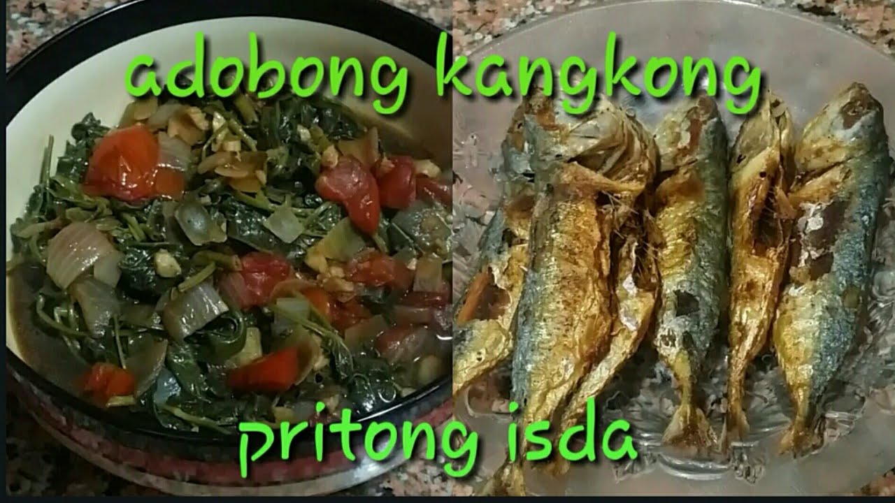 adobong kangkong with pritong isda / ang sarap