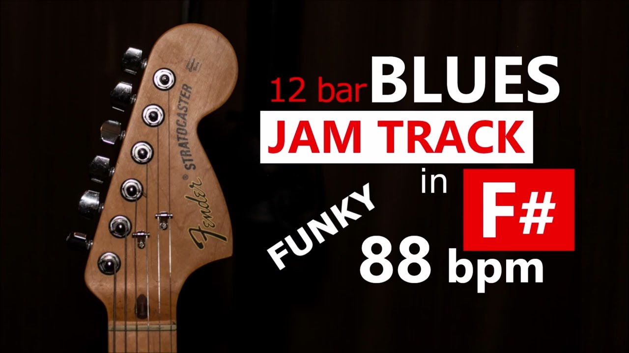Funky Blues Backing Track in F# - (12 bar, 88 bpm)