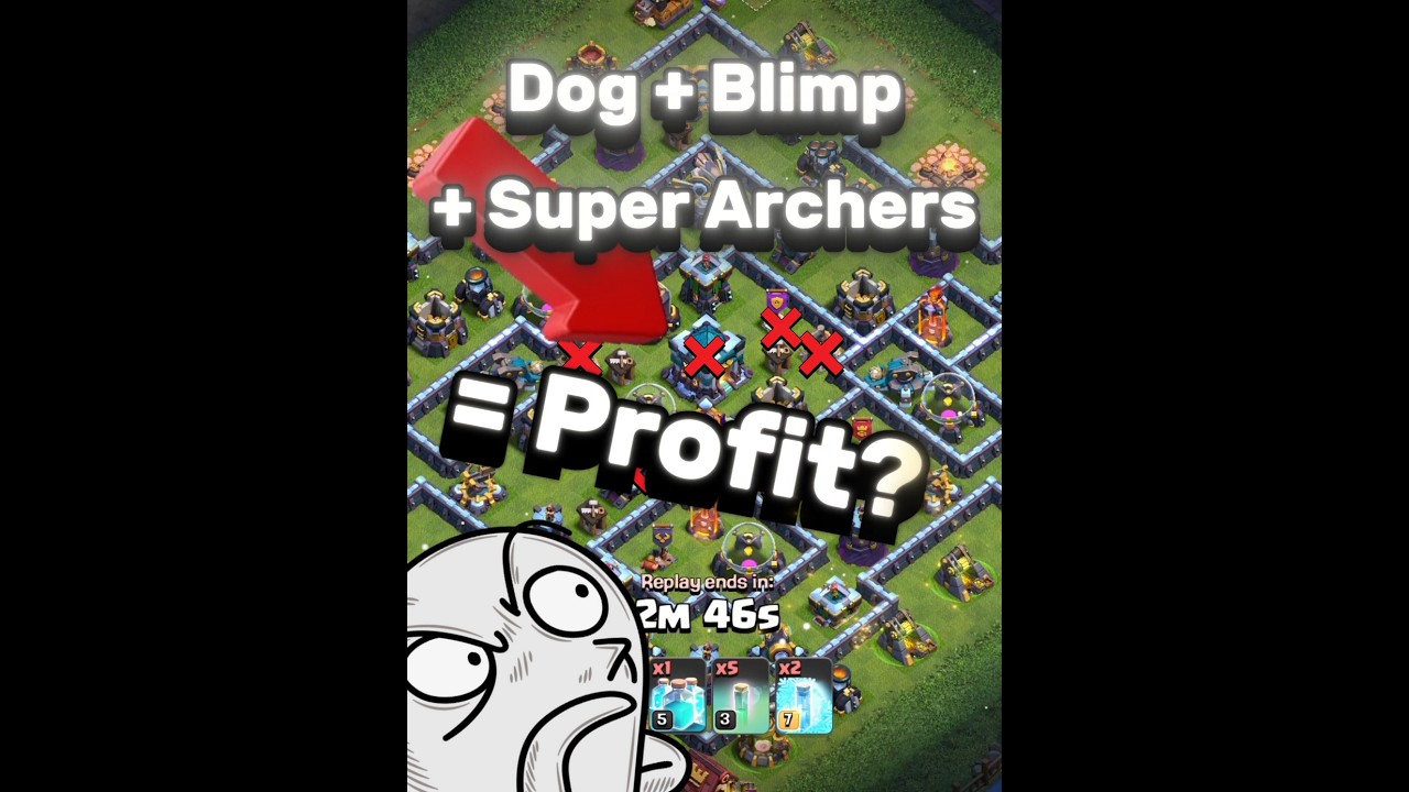Super Archers Blimp TH13 Profit? Attack Strategy #coc #clashofclans
