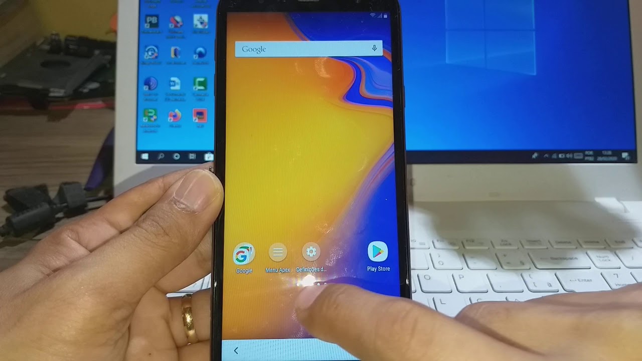 Remover Conta Google Galaxy J4 Plus quando app não instala, Android 9