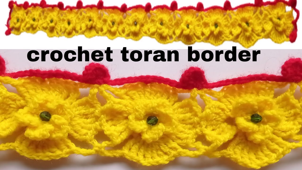 how to crochet door hanging toran border, jhalar wale border banane shikhe