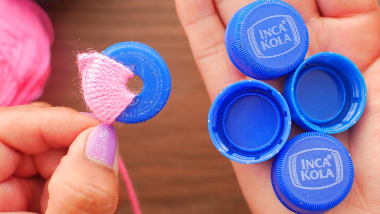 INCREÍBLE! Hice un trabajo con tapas de botellas de plástico, Te encantará esta idea.