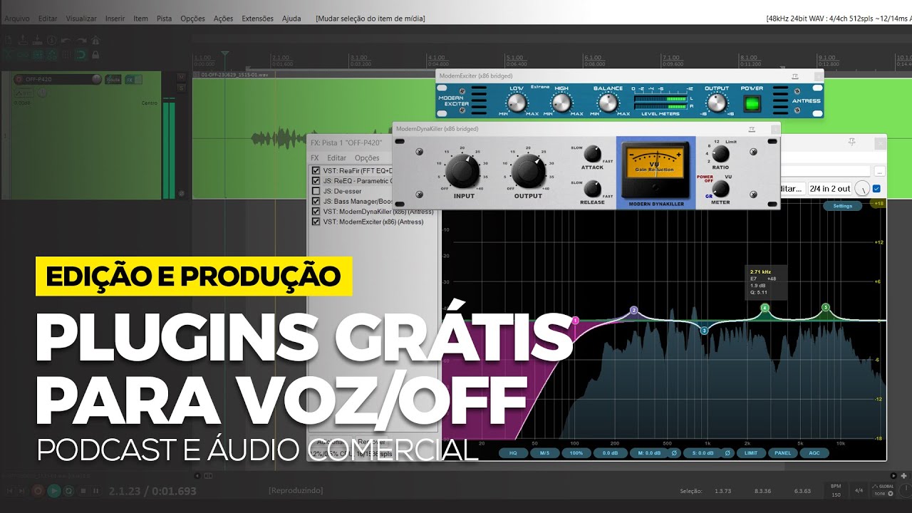 Como Editar Locução com Plugins Grátis | Narração, Voz/Off, Rádio, Spot, Áudio Comercial