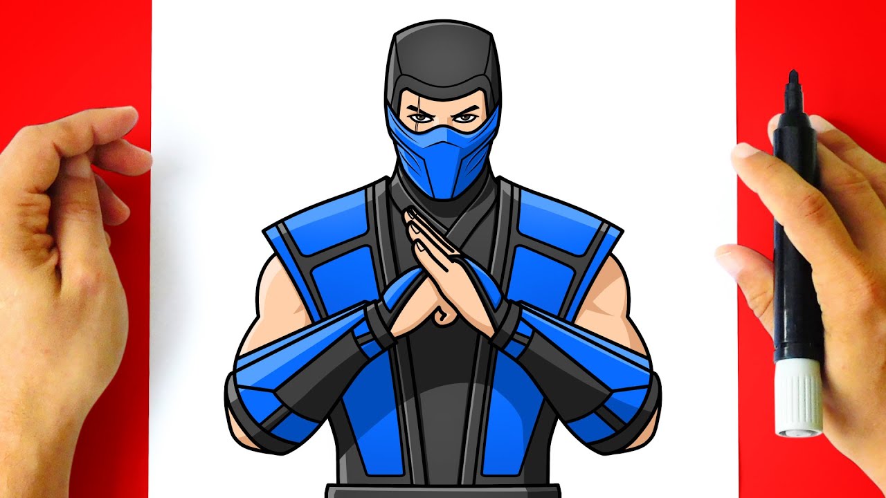 How to DRAW SUB ZERO - Mortal Kombat