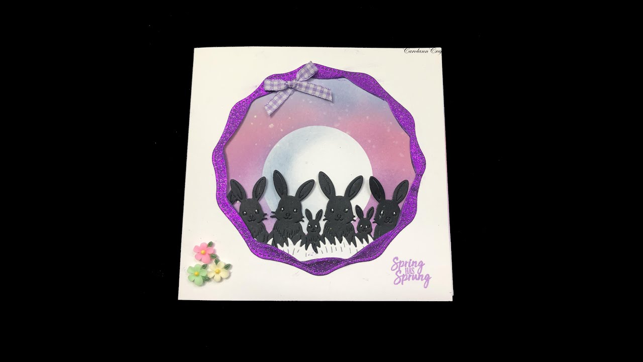Aperture framed card with Easter bunnies!