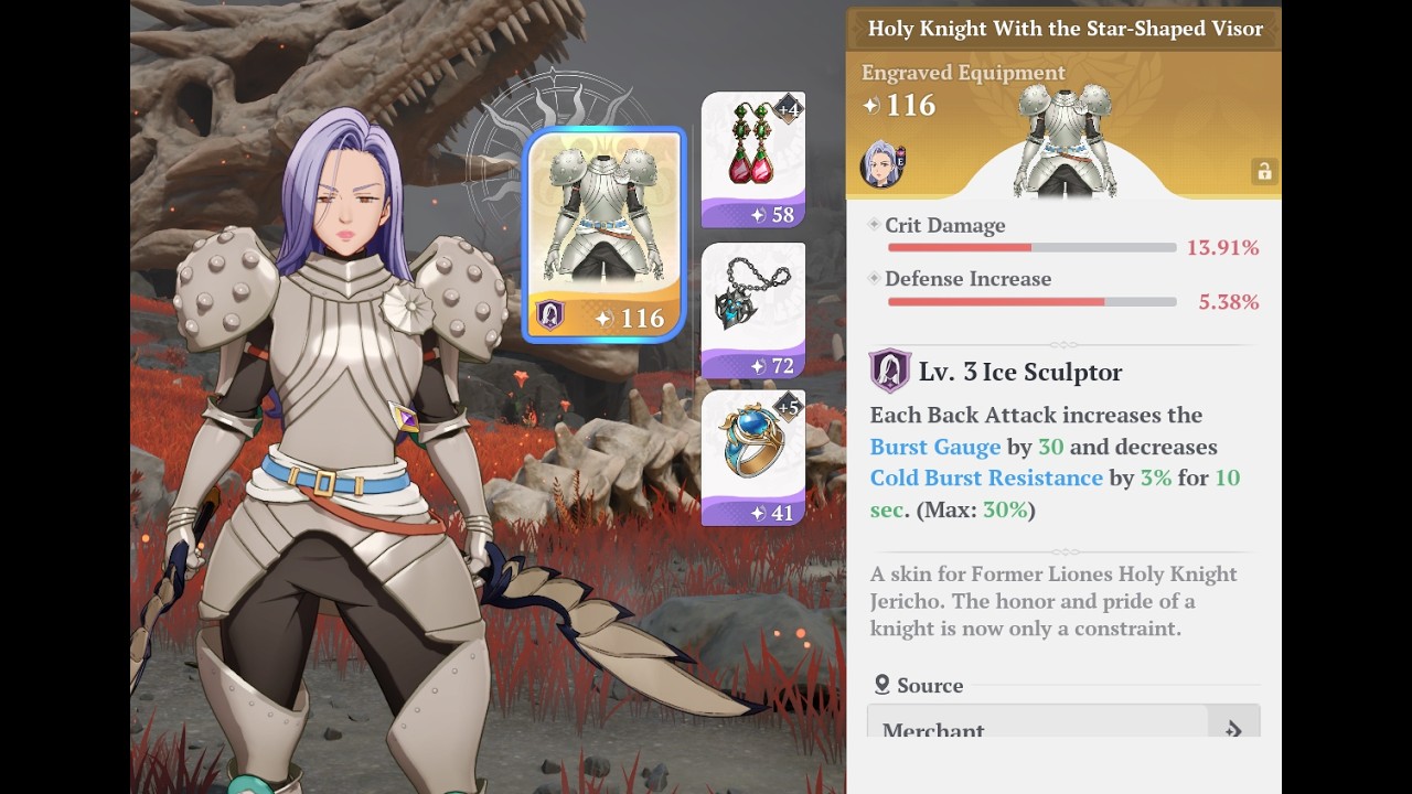 Get Jericho's legendary costume first! Seven Deadly Sins: Origin
