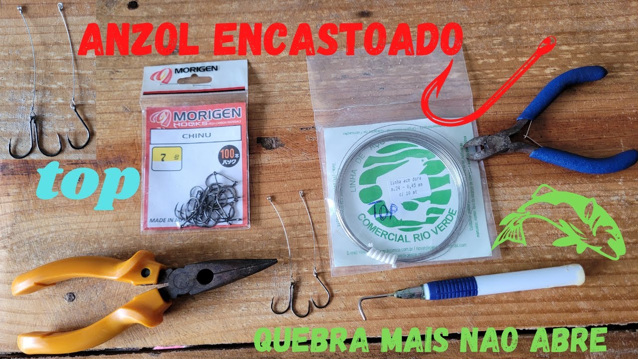 MELHOR ANZOL encastoado para pesca de Pacu Caranha e Piapara, como encastoar passo a passo