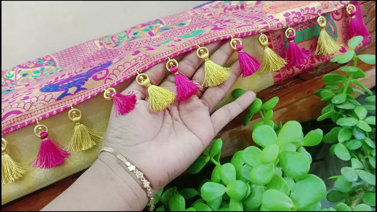 Saree Kuchu With Ring Beads / ಸುಂದರ ಸೀರೆ ಕುಚ್ಚು ವಿನ್ಯಾಸ #@madhumathih6794 