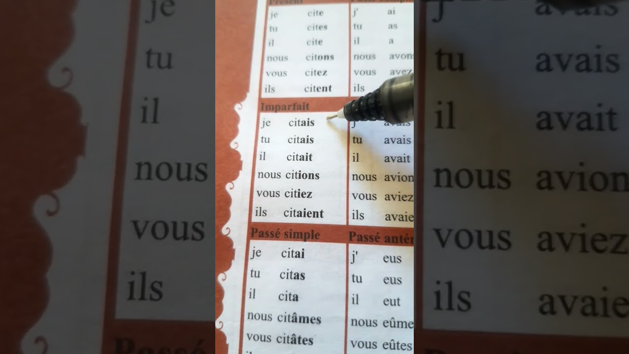Citer &agrave; l'imparfait #education#conjugaison#excel#francophone #maroc#french#francophone