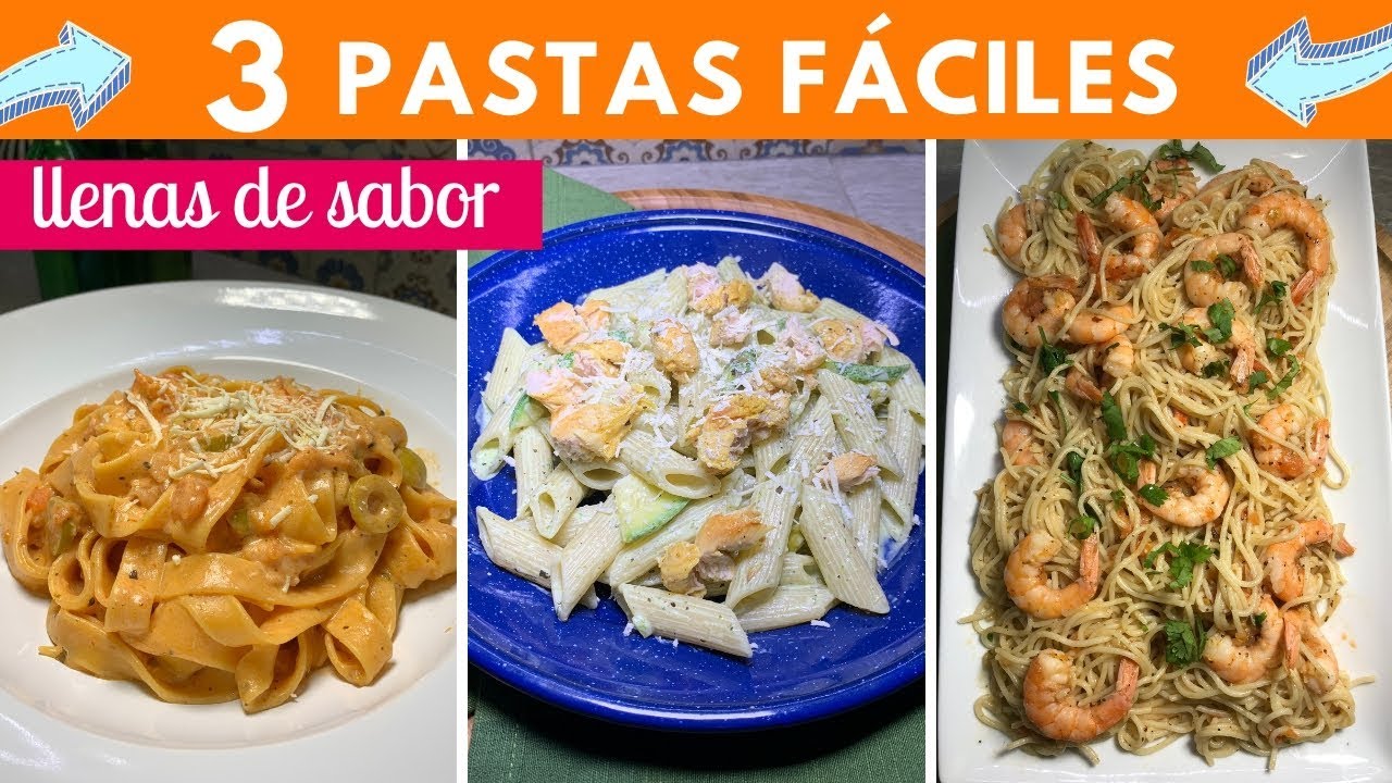 IDEAS DE  3 PASTAS Fáciles y Rápidas  para Fiestas (Navidad-Año Nuevo-Reinuones) | Cocina de Addy