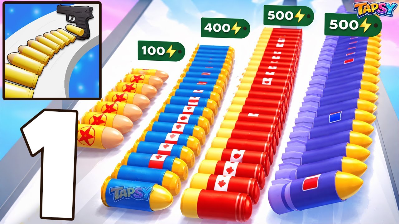 🔫Bullet Stack Gameplay Walkthrough Levels 1–12 Satisfying Shooting Run (Android,iOS)