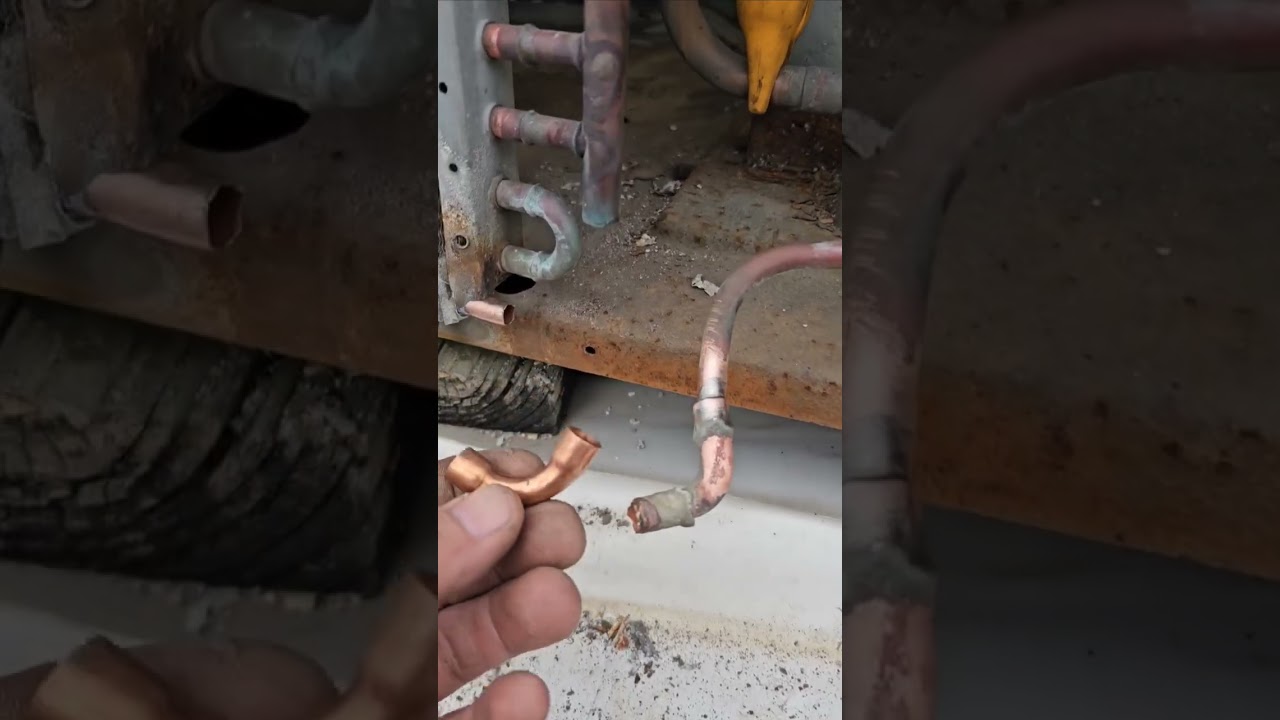 Condenser coil repair. #hvac #hvacservice #hvacr