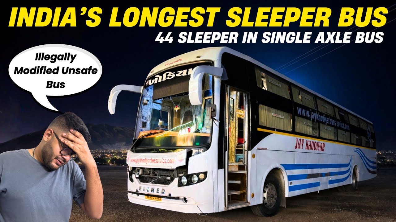 ILLEGALLY Modified Bus in India I Extra Long Unsafe Bus I Ahmedabad-Pune I ये बस इतनी लंबी कैसे 😳I