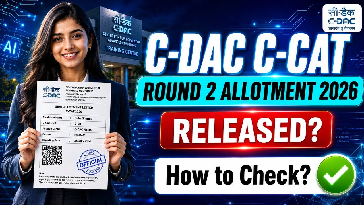 cdac ccat round 2 allotment 2026 | cdac c-cat second seat allotment 2026