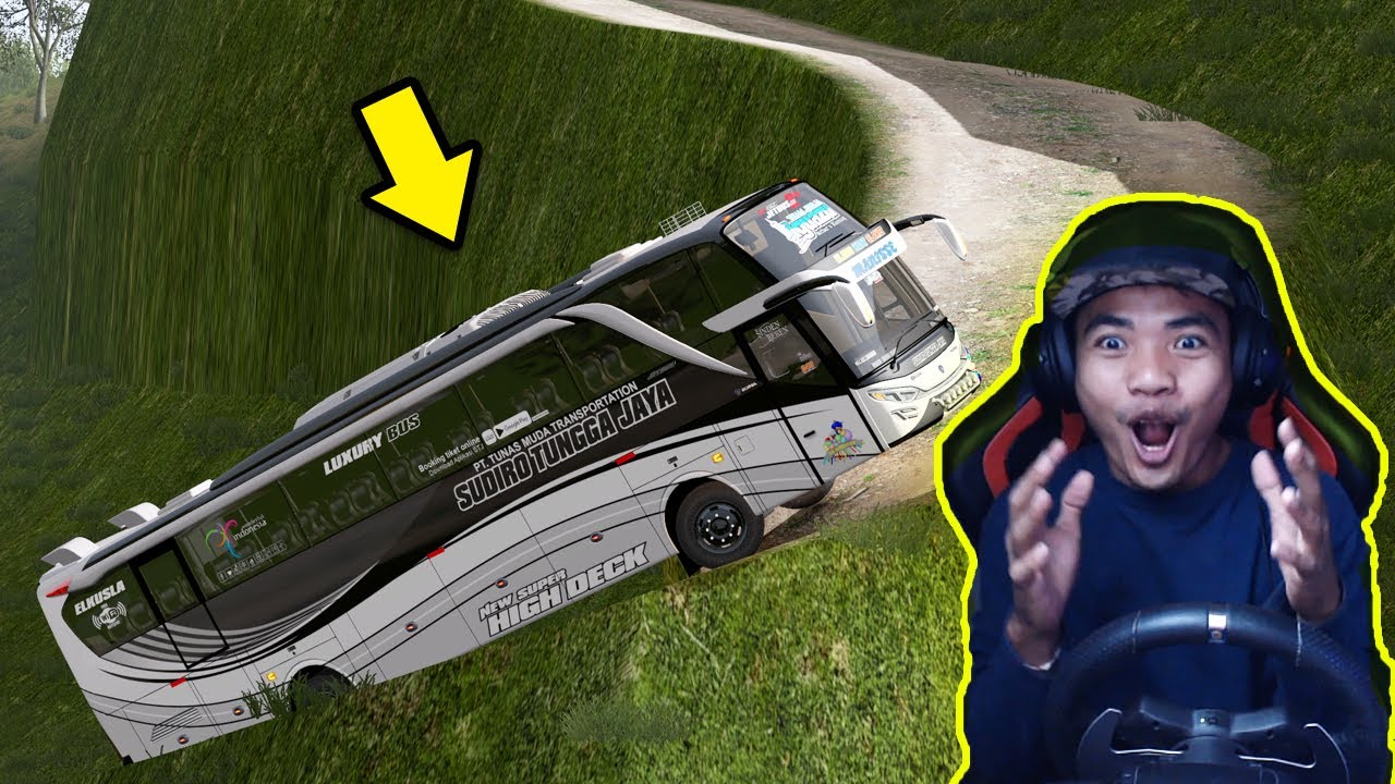 NEKAT!! BUS SUDIRO TUNGGA JAYA AKHIRNYA TERBALIK DI TANJAKAN SULAWESI - ETS2