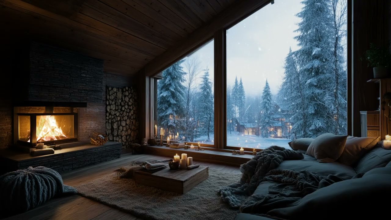 Fireplace Piano Night Music 🔥🌙 Calm Relaxing Sounds for Peaceful Sleep
