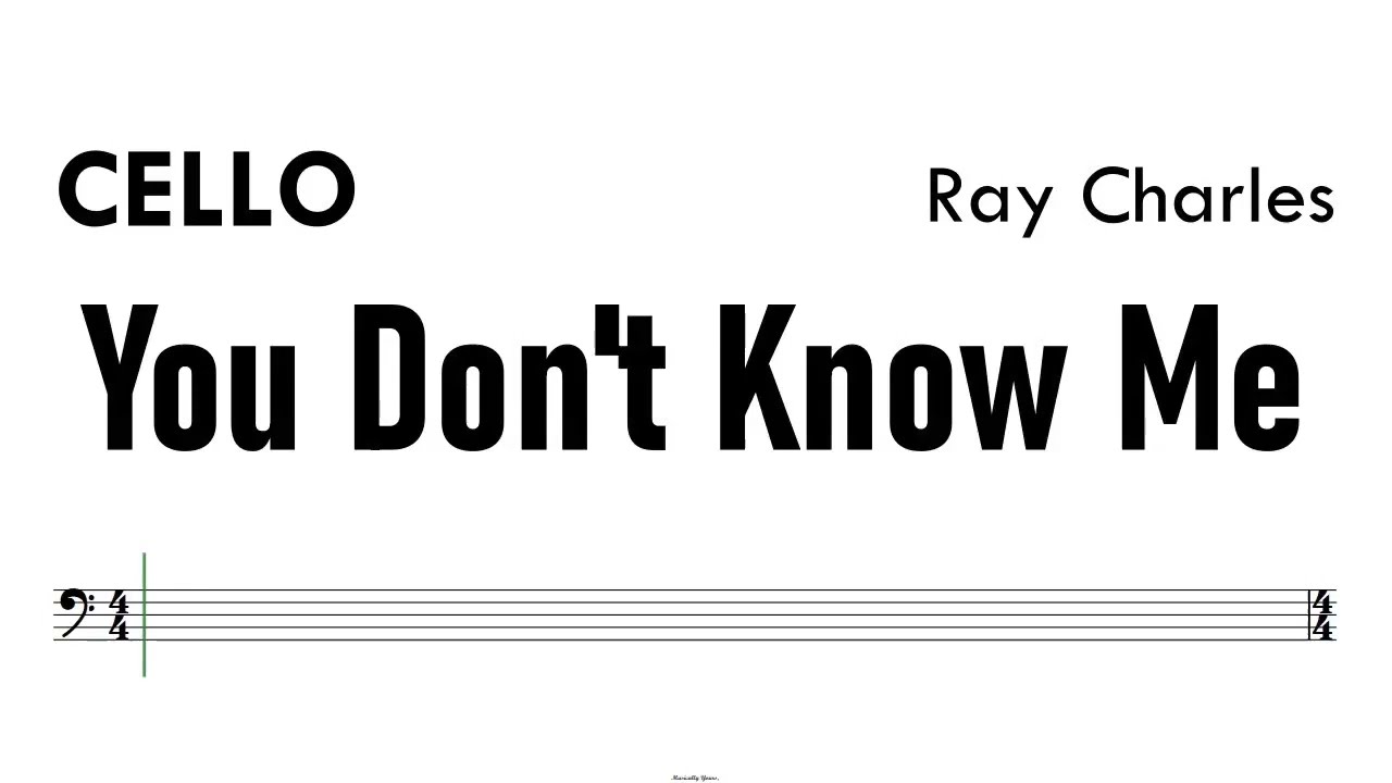 You Don't Know Me Cello Sheet Music Backing Track Partitura Ray Charles