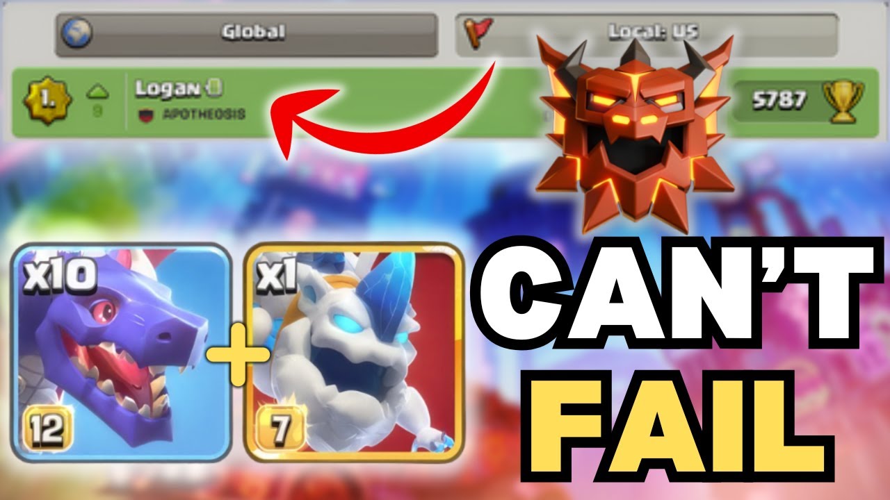 I reached Top 1 US with this OP Dragon Army in Clash Of Clans