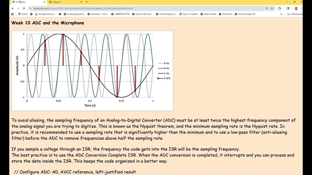 CE351 lec30 ADC sampling, ADC completion interrupt