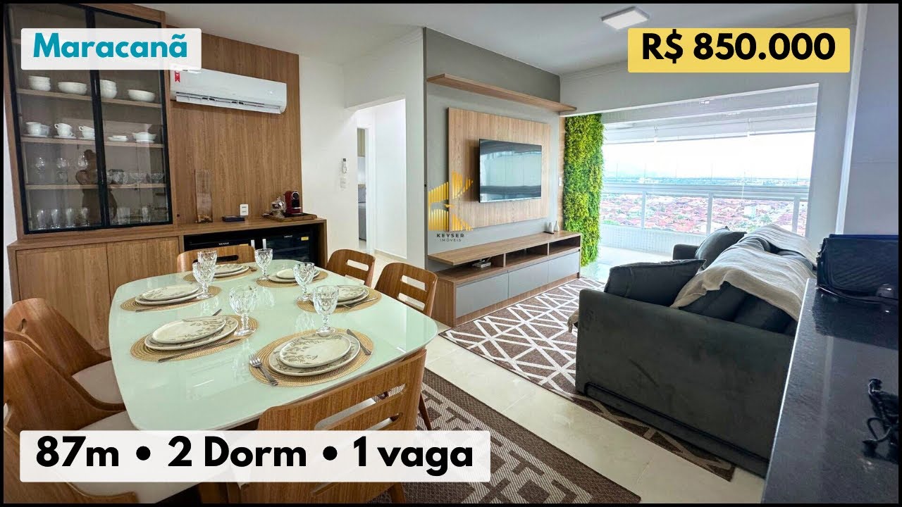 #894 Apartamento decorado frente mar a venda em Praia Grande -SP 