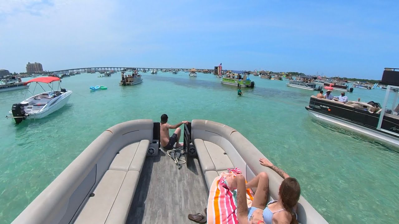 Epic Destin Adventure: Pontoon Boating to Crab Island & Stay at The Island Resort