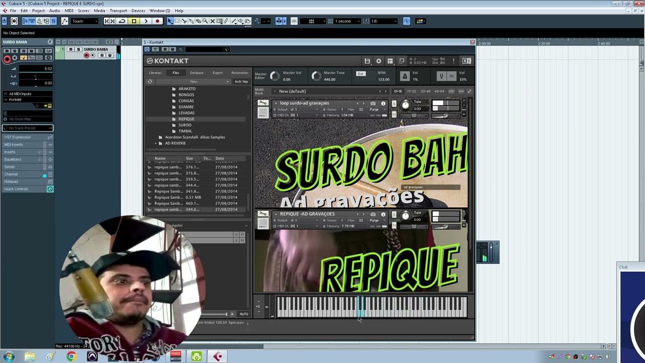 KONTAKT LOOP DE REPIQUE E SURDO timbres reais PARA KONTAKT (AD GRAVAÇÕES)