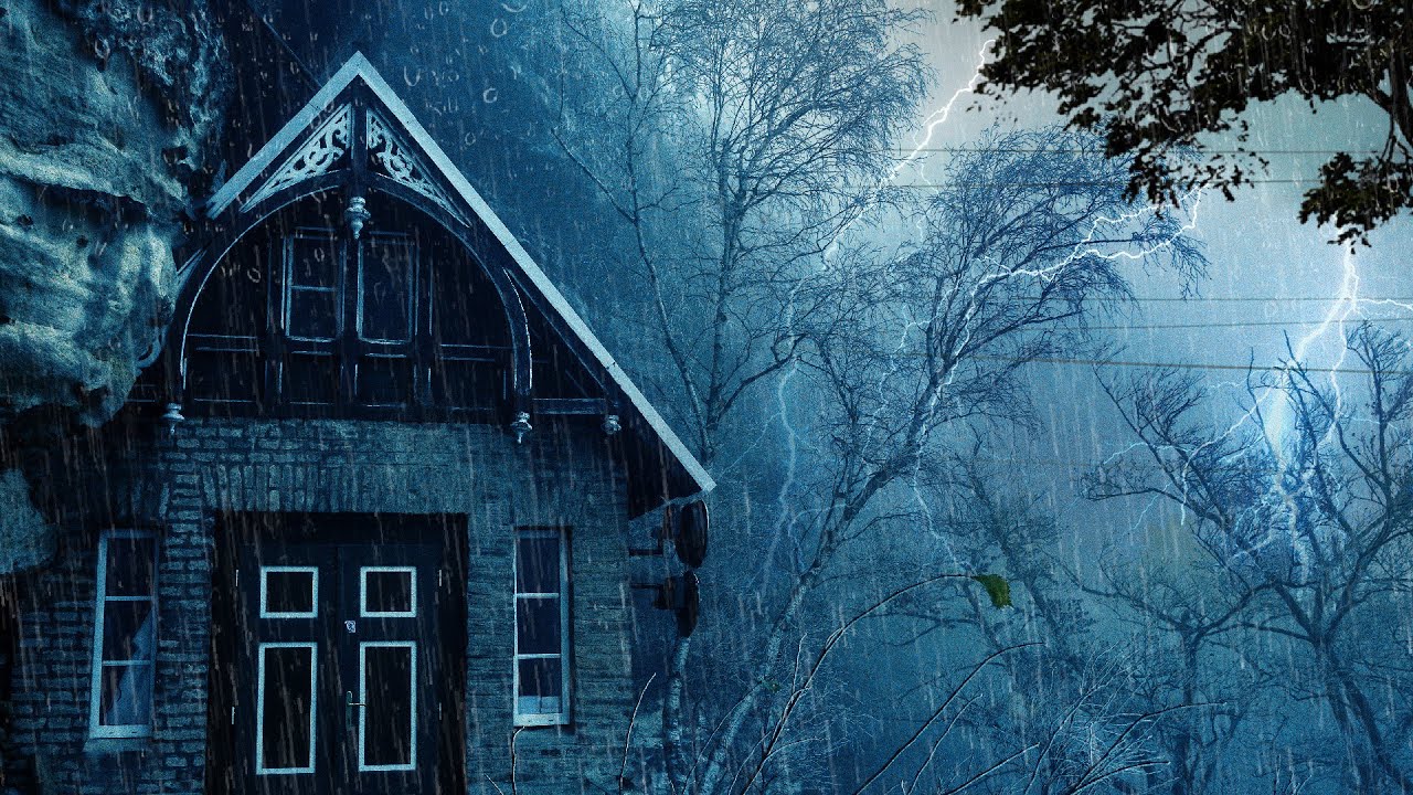 ⚡ Krachtige onweers- en regengeluiden om te slapen - Regengeluid met onweer op het verlaten bos