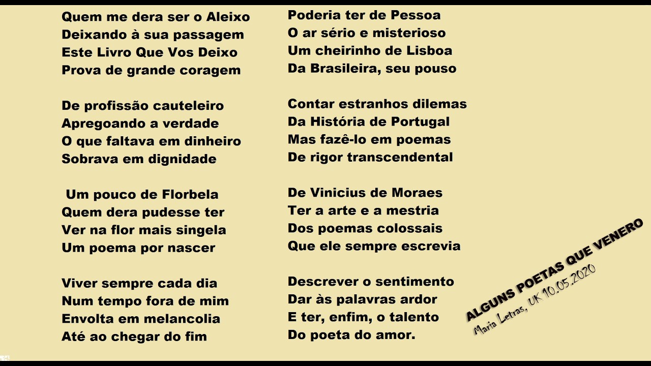 ALGUNS POETAS QUE VENERO