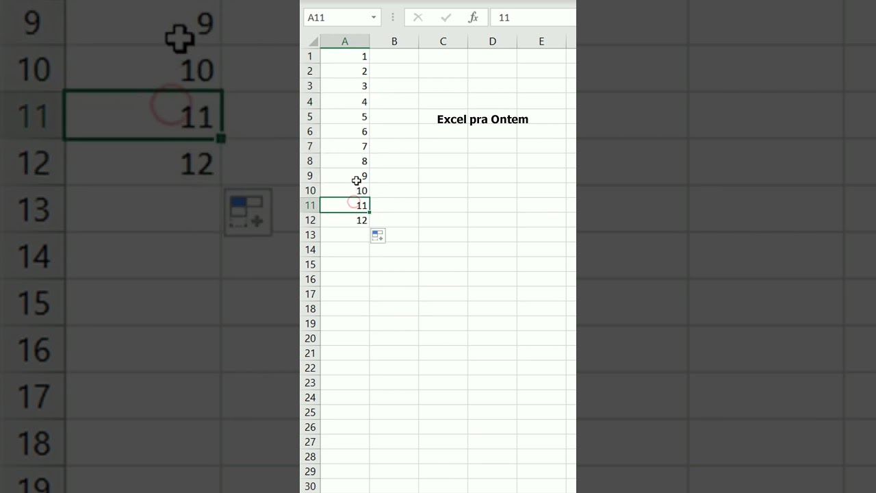 Sequ&ecirc;ncia de n&uacute;meros no Excel #shorts #excel #aprenderexcel