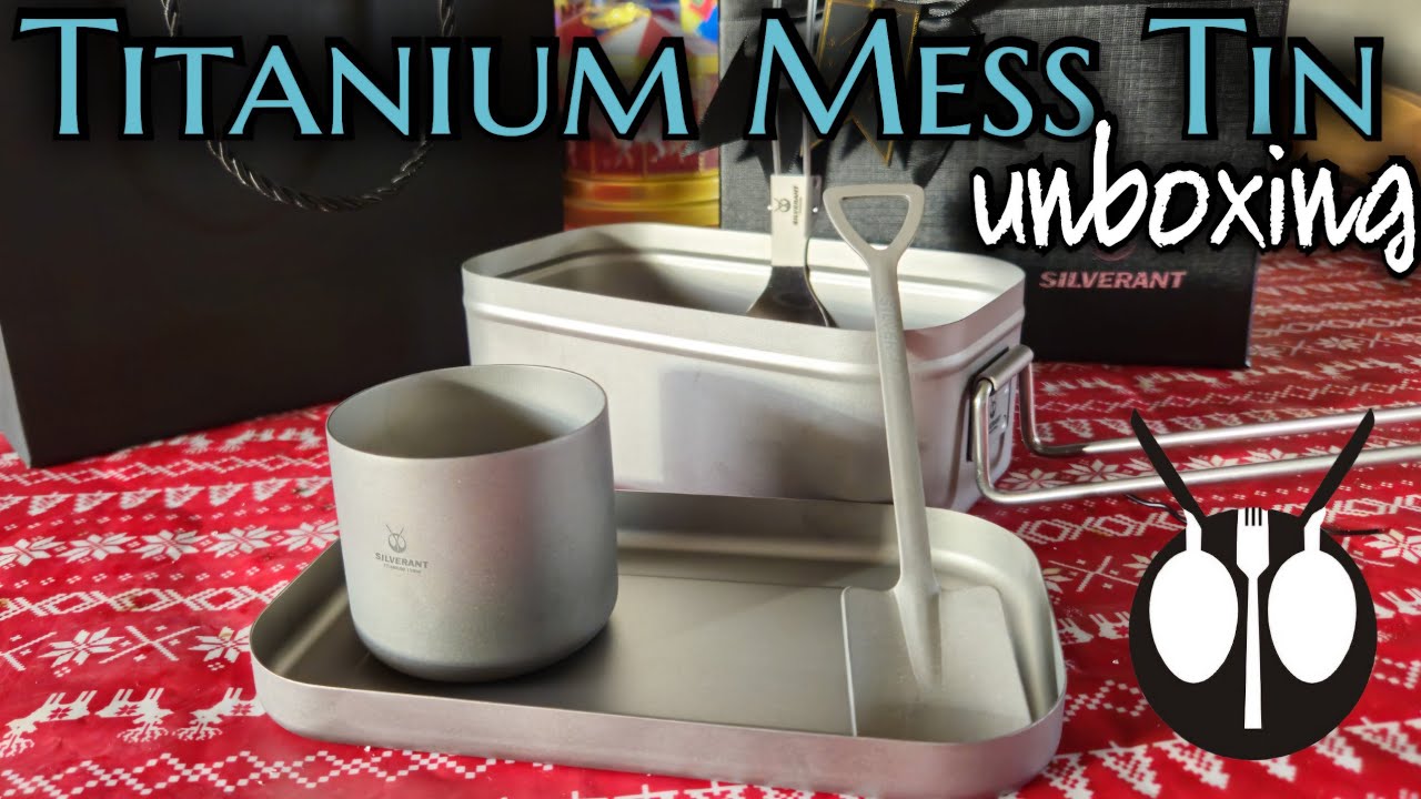 SilverAnt outdoors titanium military mess kit review, lightweight titanium cook set for wild camping
