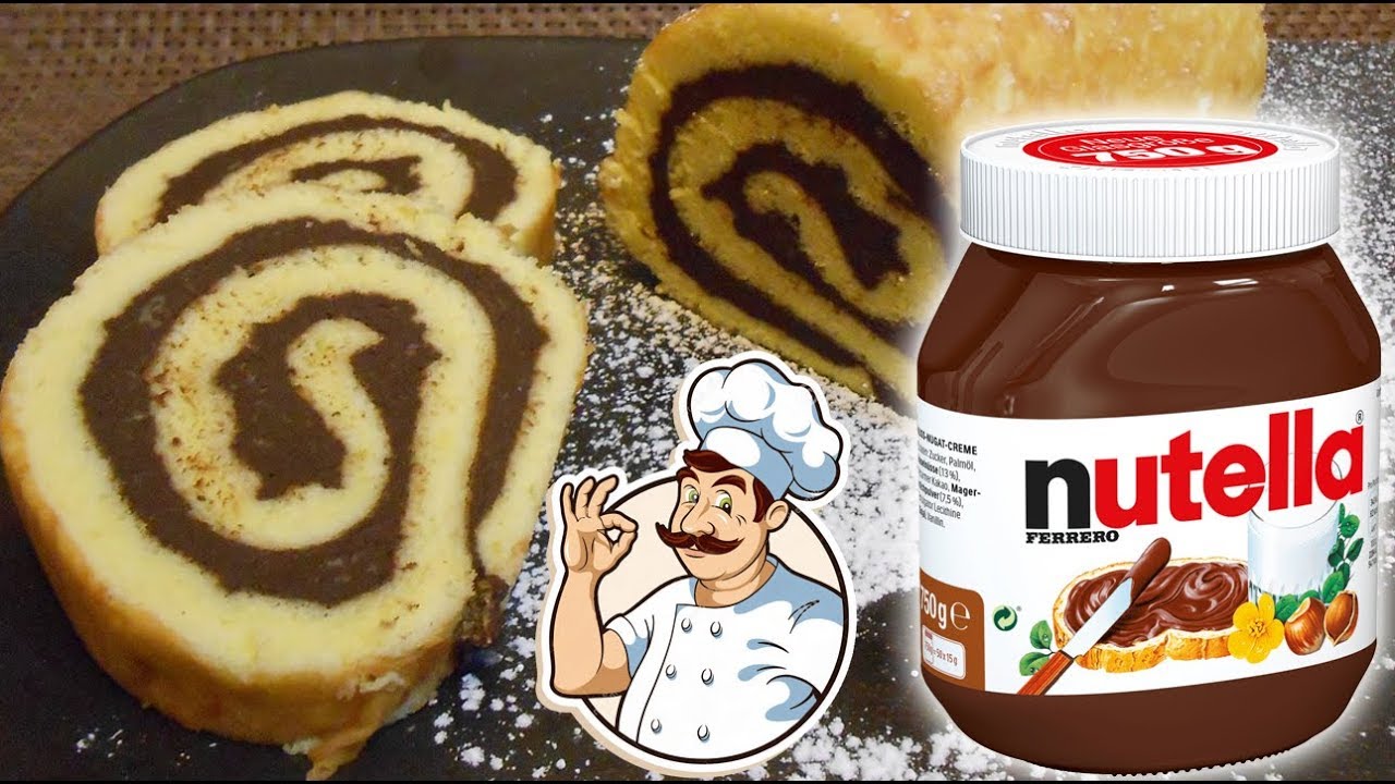 Nutella Swiss roll - recipe | Nutela rolat recept | Kako napraviti rolat sa kremom  | DIY Swiss roll