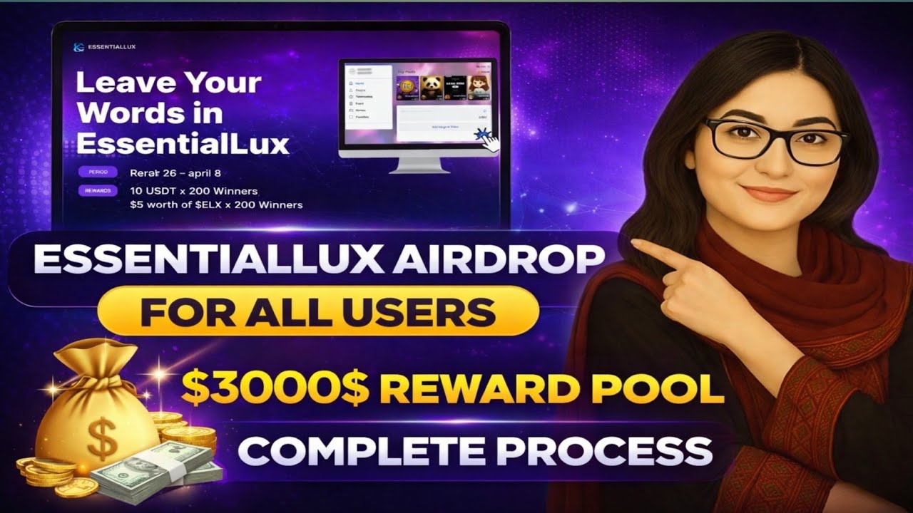 ESSENTIALLUX AIRDROP 2026 | $3000 REWARD POOL | COMPLETE PROCESS 🔥| TechSonya45