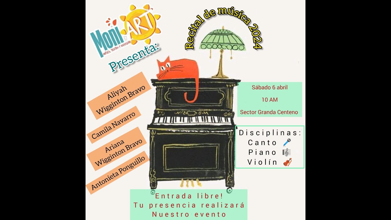 MoniART  presenta el recital de sus alumnas, correspondiente al siguiente nivel.
