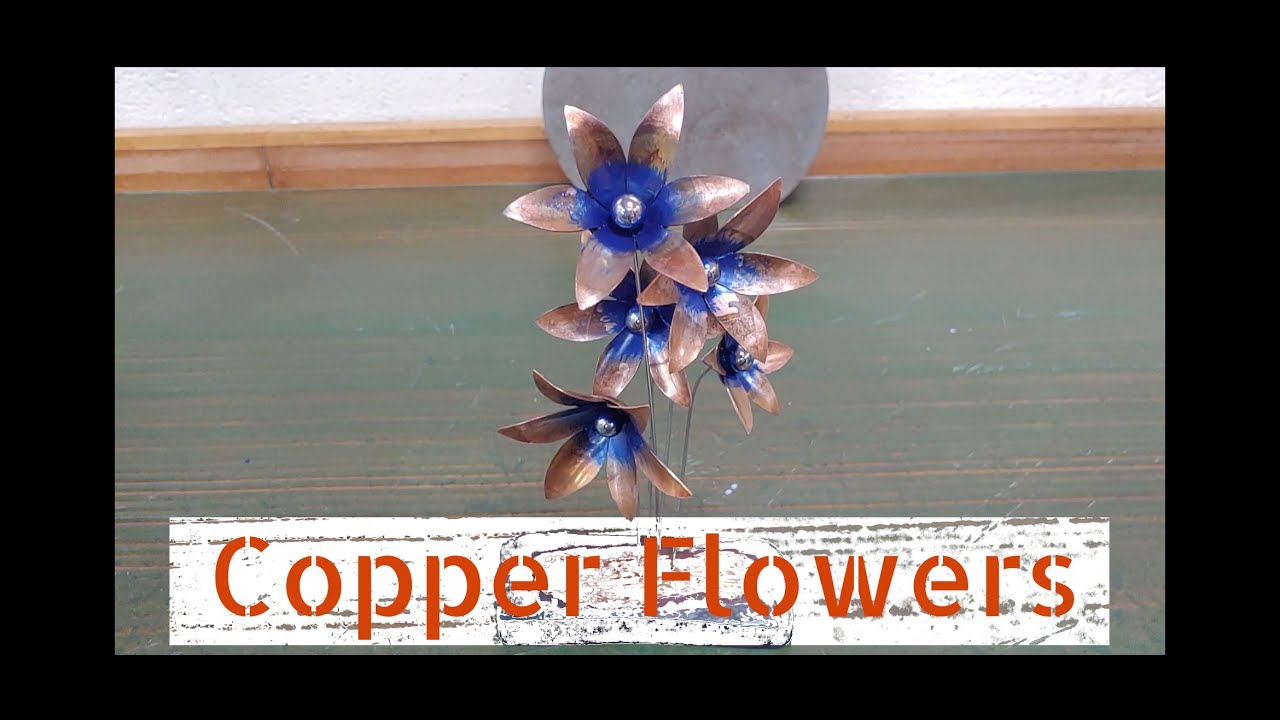 (Copper Flowers) Making handmade copper metal flowers for my Girlfriend using workshop scraps!