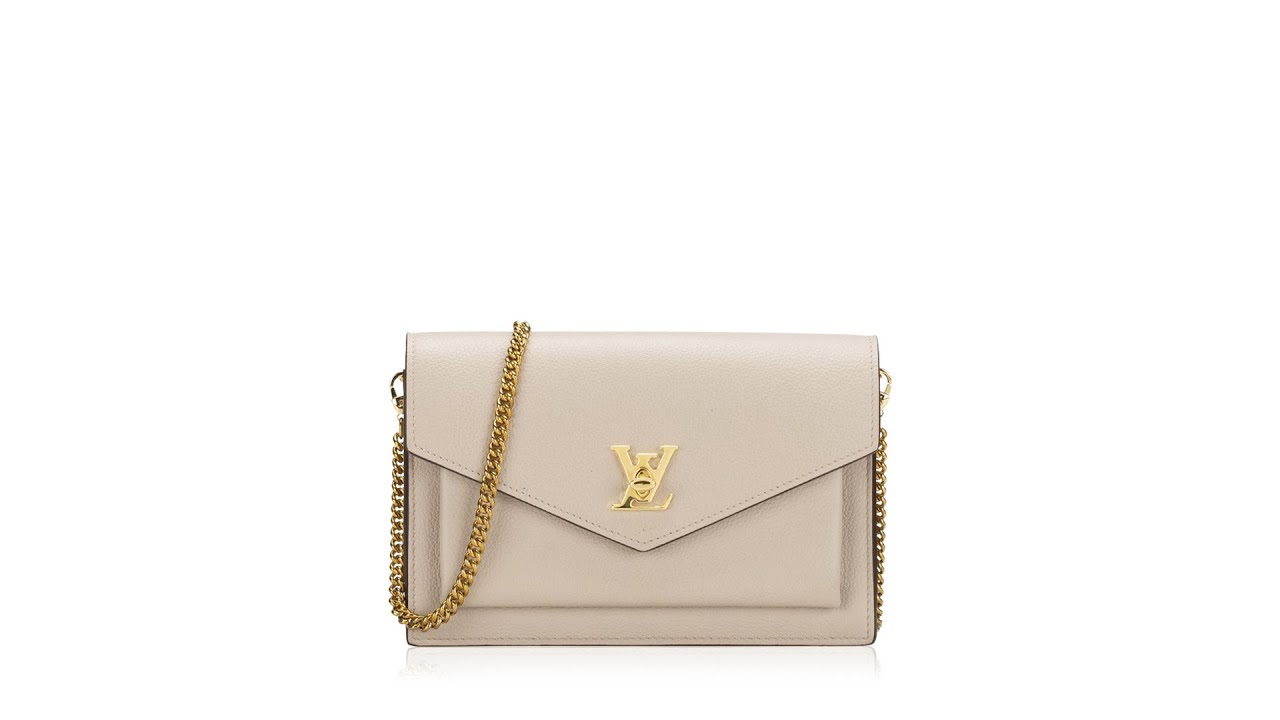 Louis Vuitton Soft Calfskin MyLockme Chain Pochette Greige