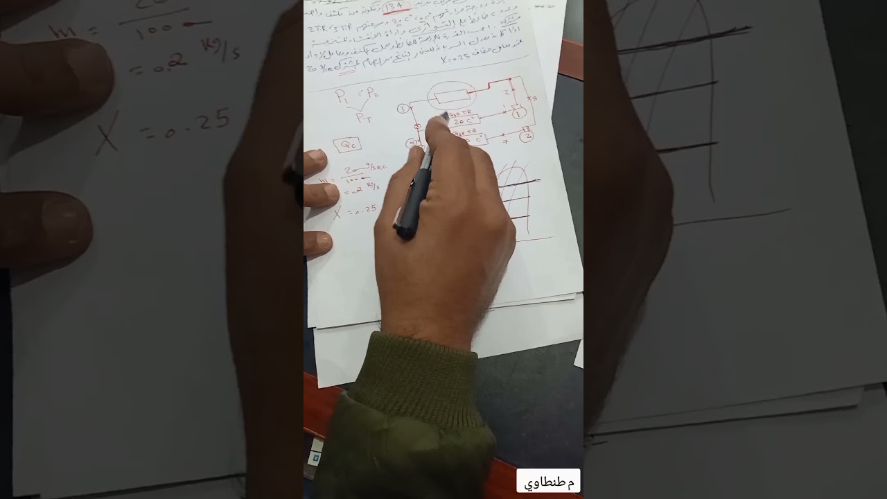 حل مسالة خرائط التبريد ضاغطين ومبخرين وصمامات مشتركة