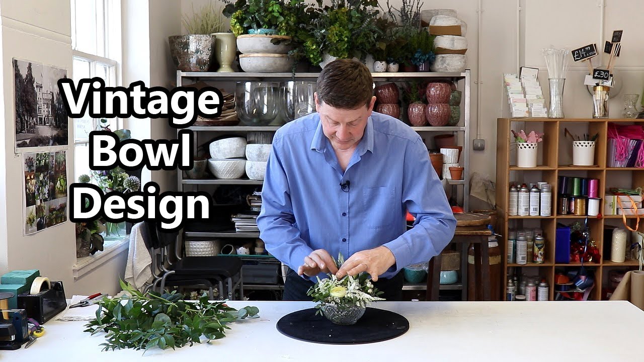 How To Make A Vintage Bowl Arrangement Without Floral Foam