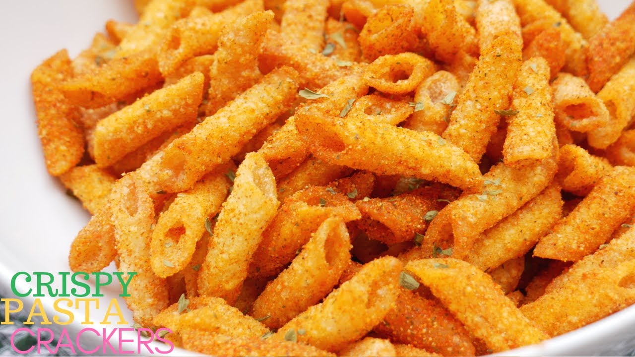 PASTA CRACKERS 😋🥨aperitivos crujientes hechos con MACARRONES 🥨😋(mejor que las patatas fritas)
