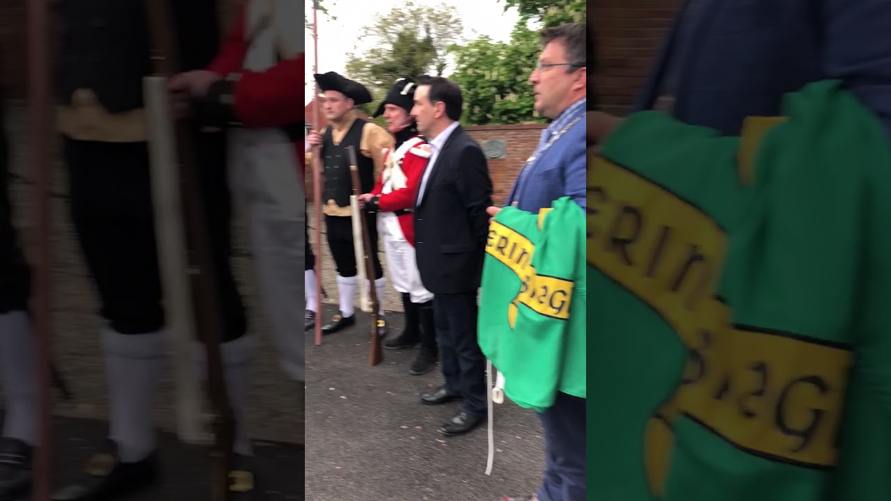 Chairman of Prosperous Paul Reilly welcomes Mayor of Kildare Martin Miley to the village
