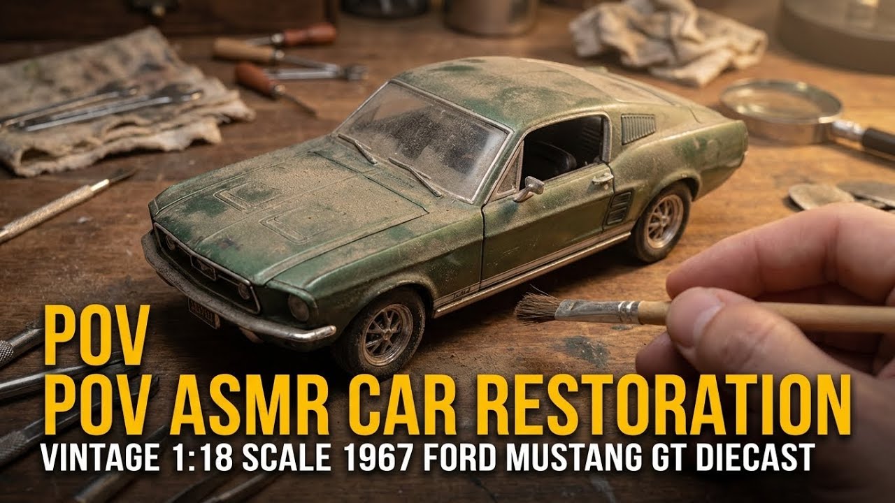 POV ASMR Car Restoration  Vintage 118 Scale 1967 Ford Mustang GT Diecast